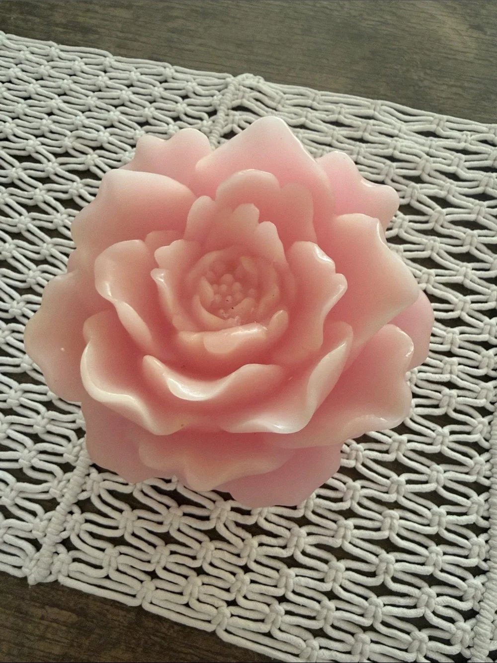Vintage Y2K Pink Rose Flameless Battery Operated Wax Look Boho Cottage Candle
